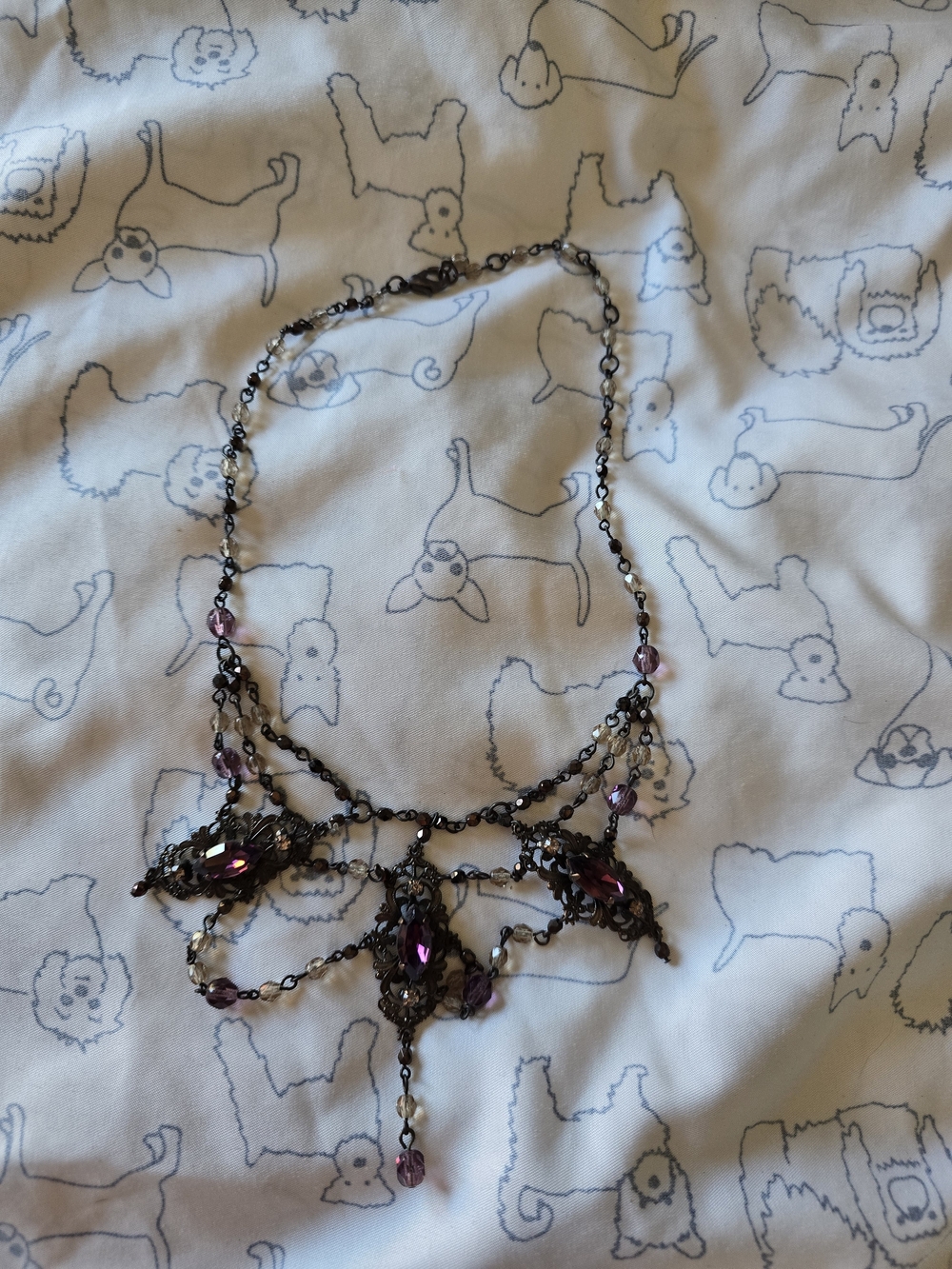 Vintage-Inspired Purple Statement Necklace - Women Jewelry